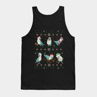 Ugly Christmas cinnamon turquoise conure pattern Tank Top